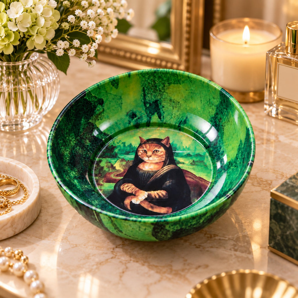 Mona Lisa Cat mini decorative bowl by NIVUMA — lifestyle scene