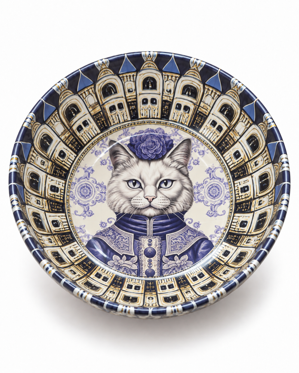 Blue Royal Cat mini steel catch-all by NIVUMA — front product cover