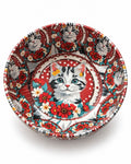 Crimson Floral Cat mini steel catch-all by NIVUMA — front product cover