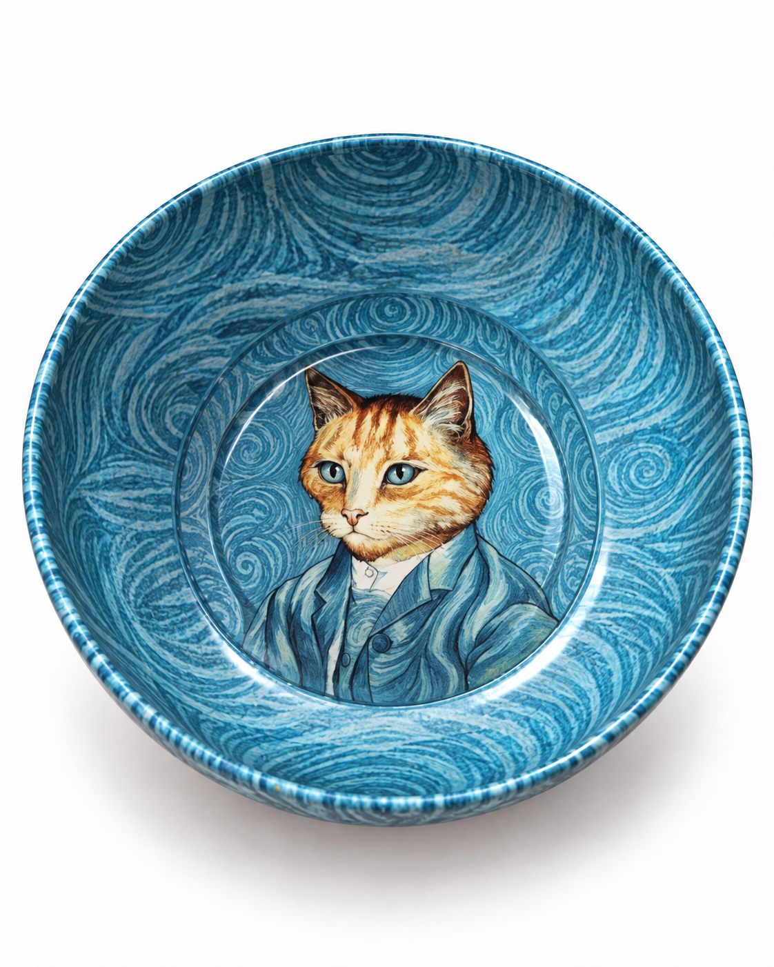 Blue Artist Cat mini steel catch-all by NIVUMA — front product cover