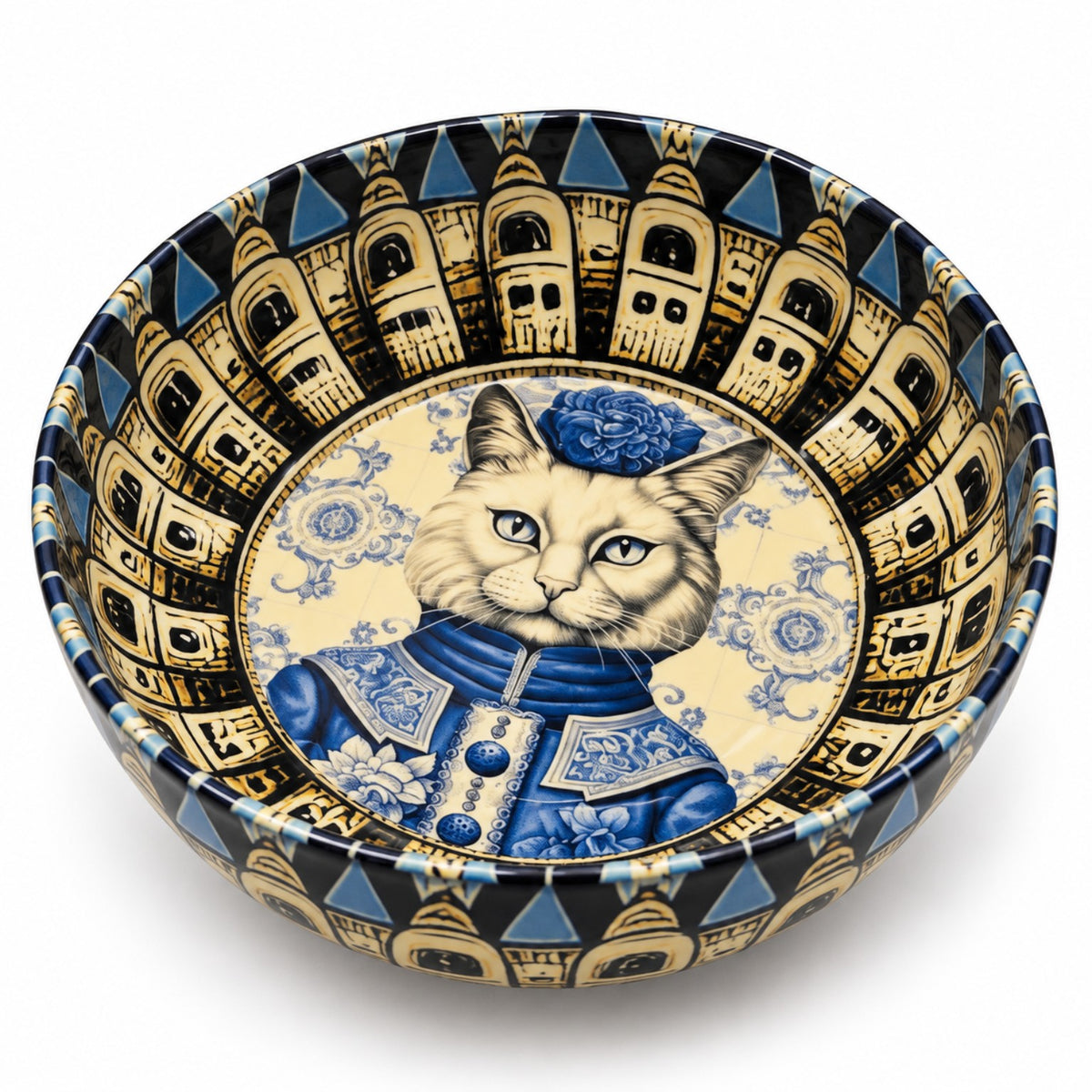 Blue Royal Cat mini decorative bowl by NIVUMA — detail