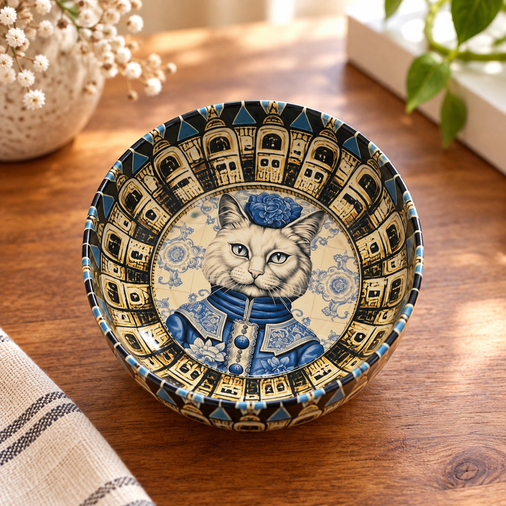 Blue Royal Cat mini decorative bowl by NIVUMA — lifestyle