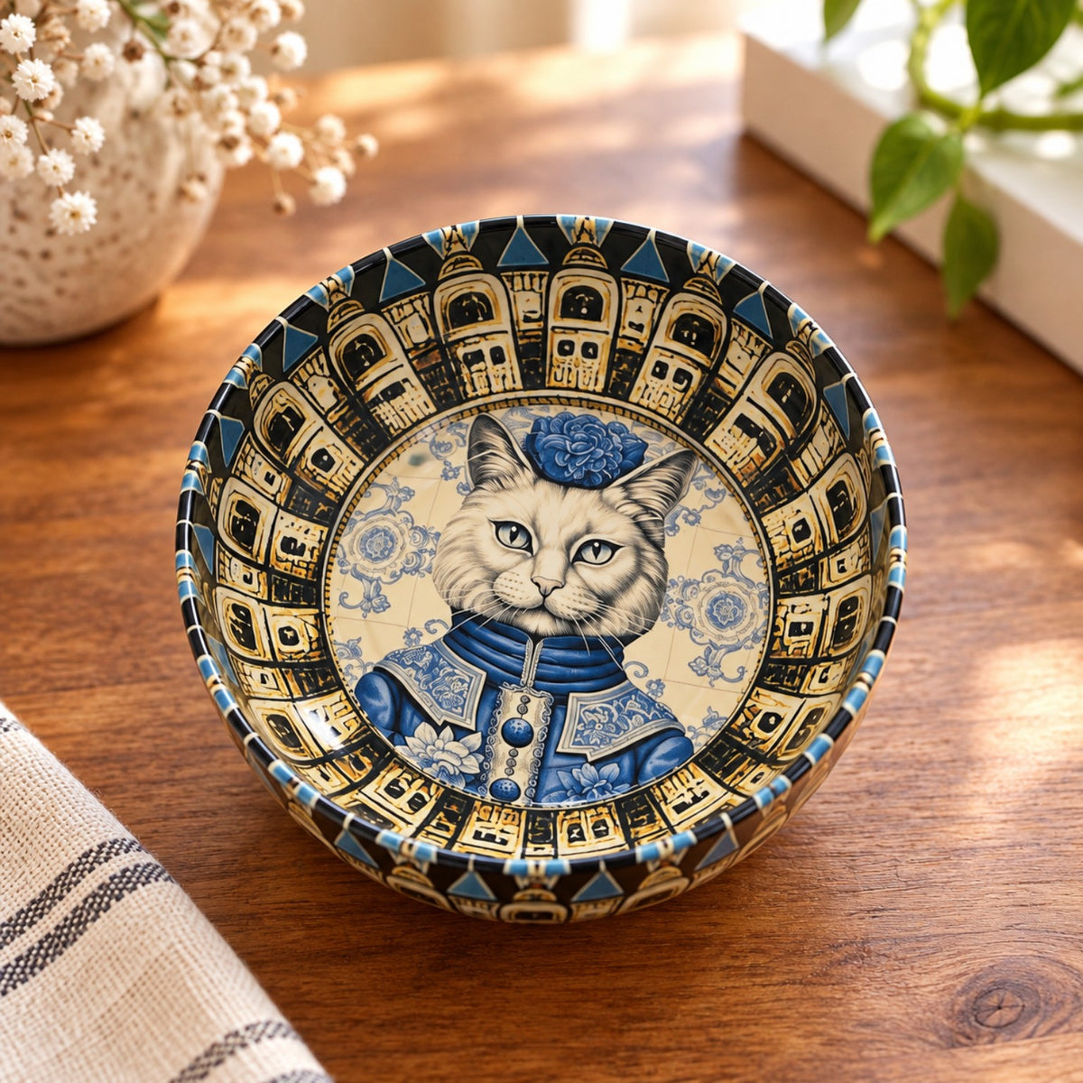 Blue Royal Cat mini decorative bowl by NIVUMA — lifestyle