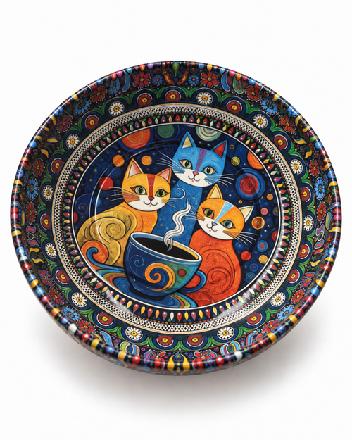 Coffee Cat Trio mini steel catch-all by NIVUMA — front product cover