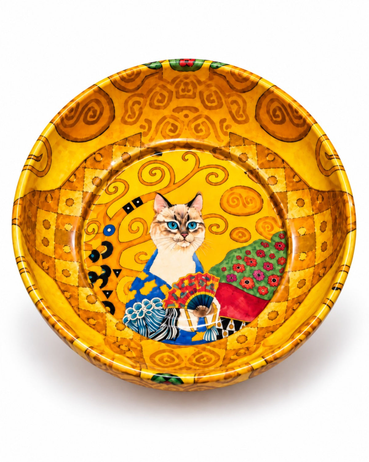 Golden Fan Cat mini steel catch-all by NIVUMA — close product view