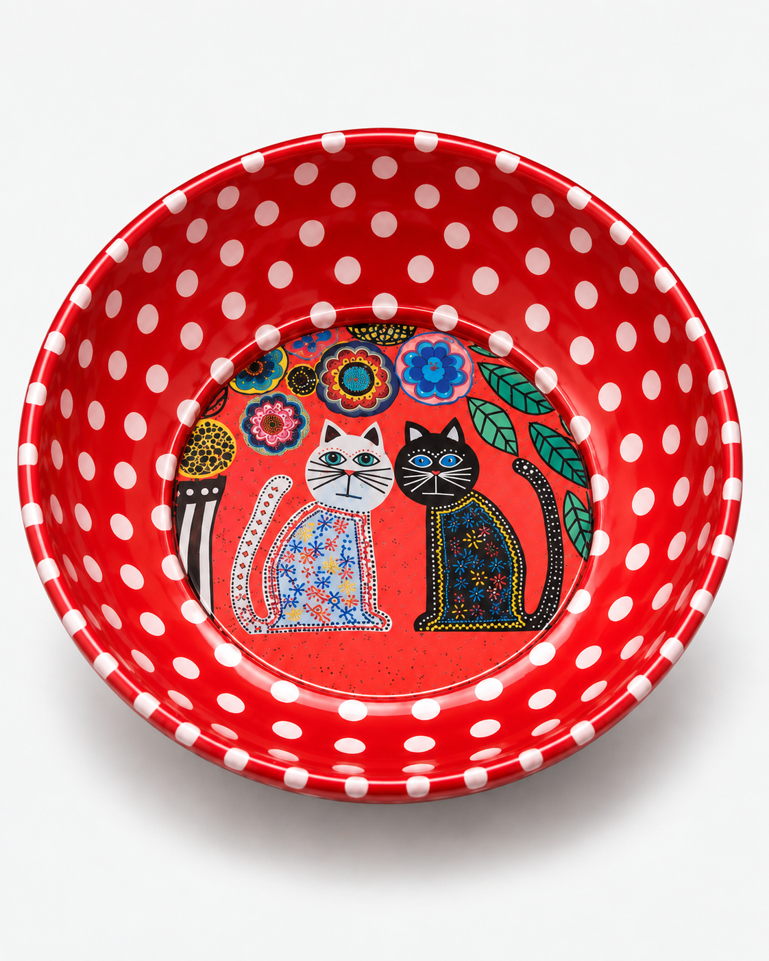 Polka Cat Duo mini steel catch-all by NIVUMA — angled studio view