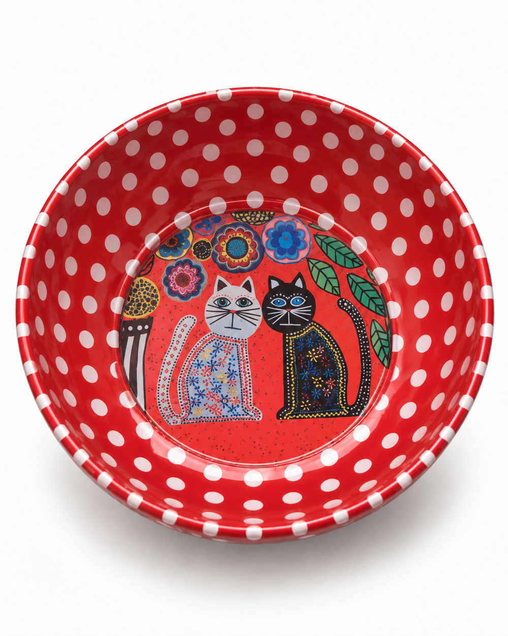 Polka Cat Duo mini steel catch-all by NIVUMA — front product cover