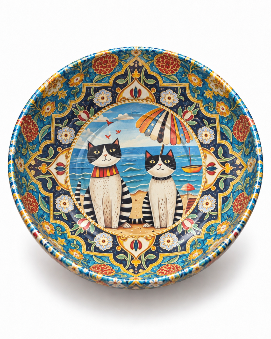 Seaside Cats mini steel catch-all by NIVUMA — front product cover
