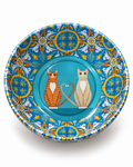 Turquoise Love Cats mini steel catch-all by NIVUMA — front product cover